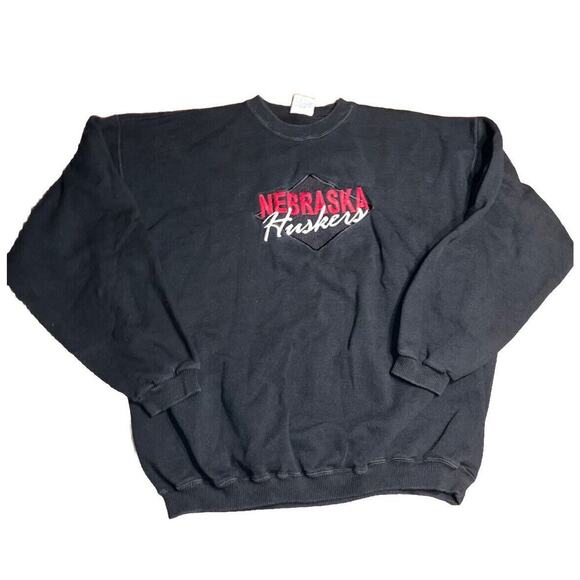Vintage 90s Nebraska Cornhuskers Embroidered Sweatshirt - XL Note - Picture 1 of 7